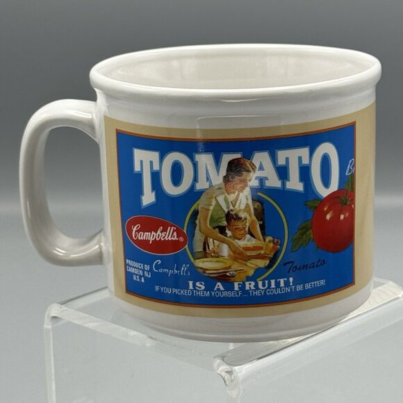 Campbells Advertising Ceramic Soup Chili Mug 2005 Houston Harvest 16 Oz Tomatoes - Picture 2 of 7